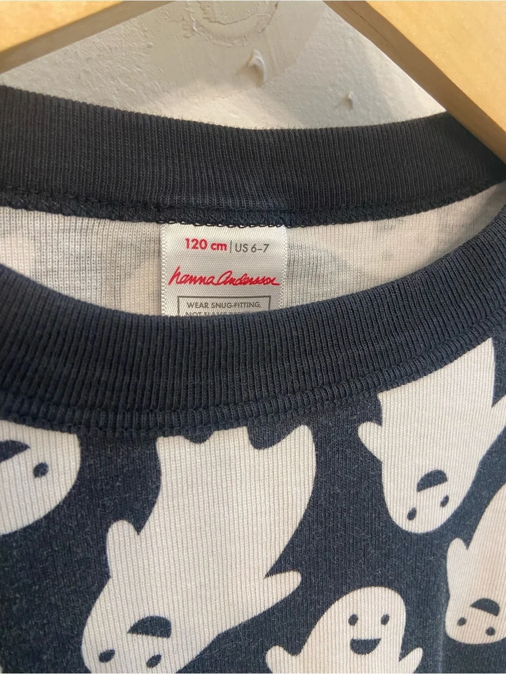 Hanna Andersson Black and White Ghost Print Pajama Set ( sizes 6/7 & 5 )